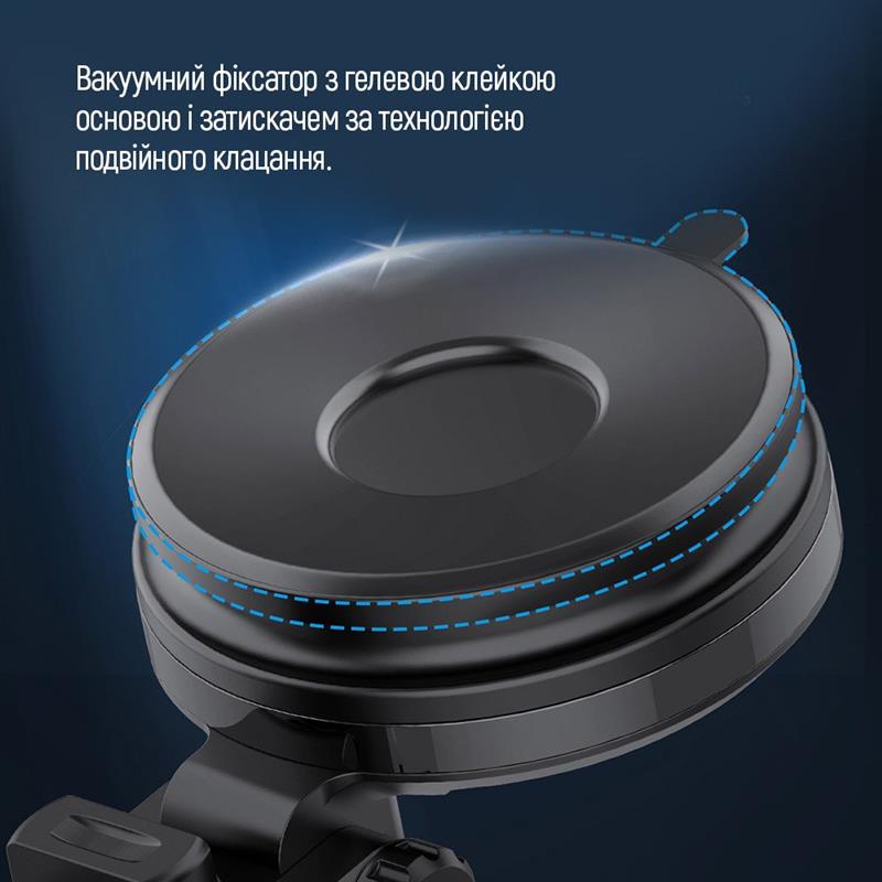 Бездротовий зарядний пристрій ColorWay Dashboard Car Wireless Charger 15W Black (CW-CHAW037Q-BK)