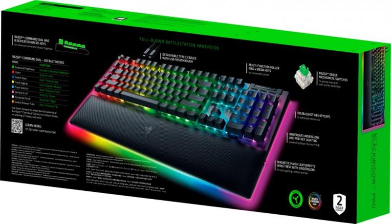 Клавіатура Razer BlackWidow V4 Pro Green Switch (RZ03-04680100-R3M1)