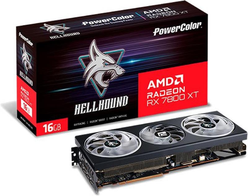 Відеокарта AMD Radeon RX 7800 XT 16GB GDDR6 Hellhound PowerColor (RX 7800 XT 16G-L/OC)