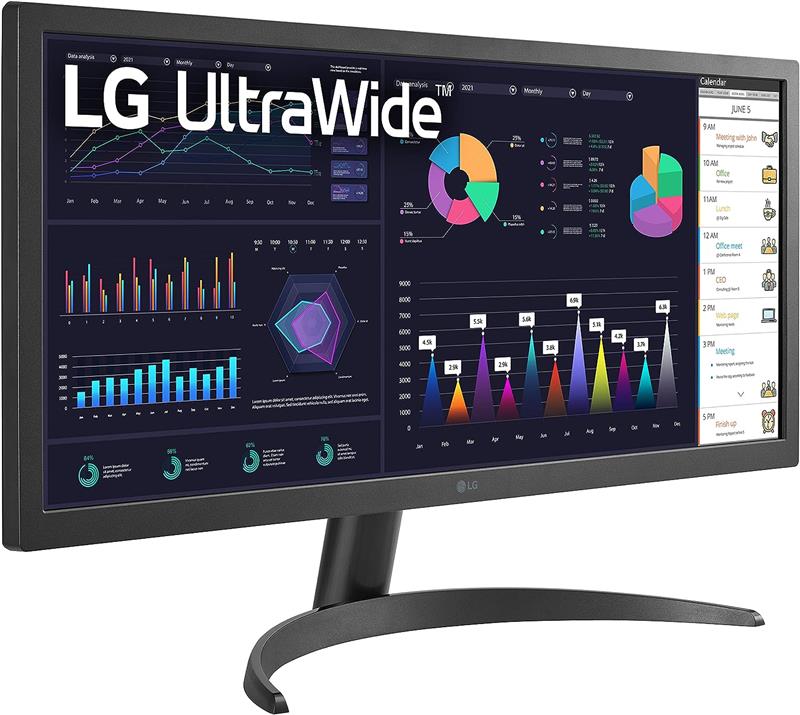 Монiтор LG 25.7" UltraWide 26WQ500-B IPS Black