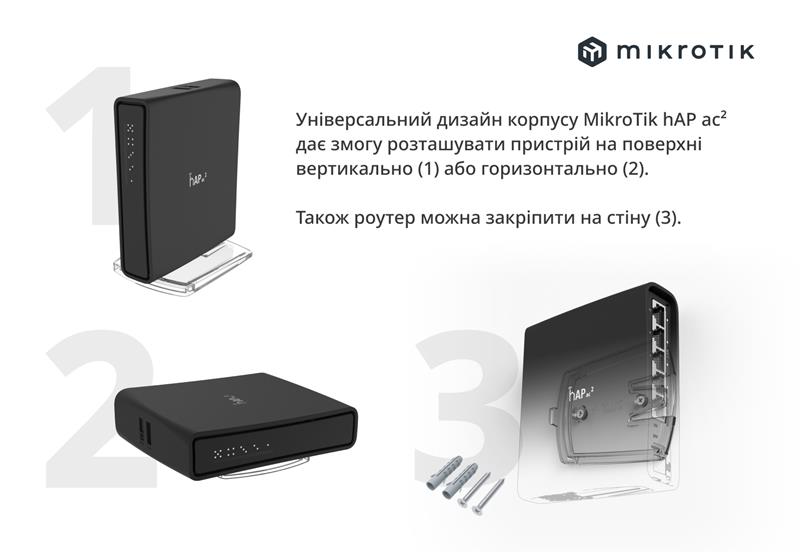 Бездротовий маршрутизатор Mikrotik hAP AC2 (RBD52G-5HACD2HND-TC)