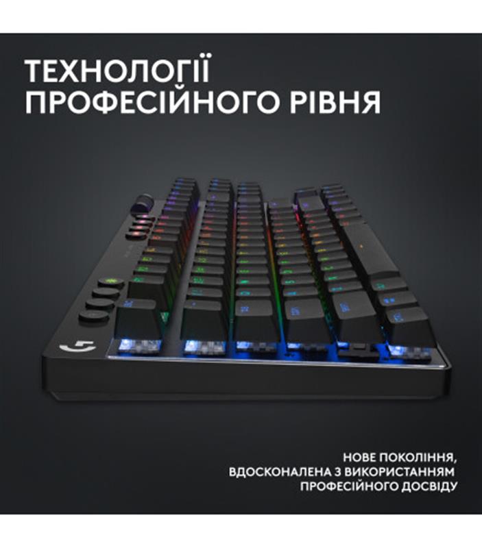 Клавiатура Logitech G PRO X TKL Lightspeed Black Tactile (920-012136)