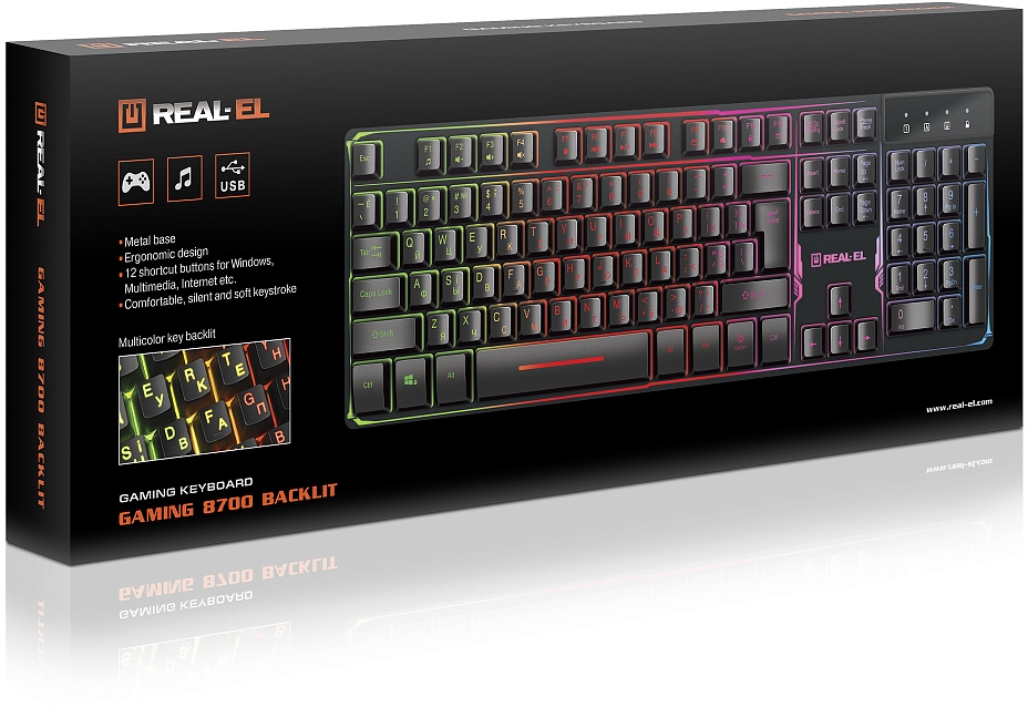 Клавіатура REAL-EL Gaming 8700 Black