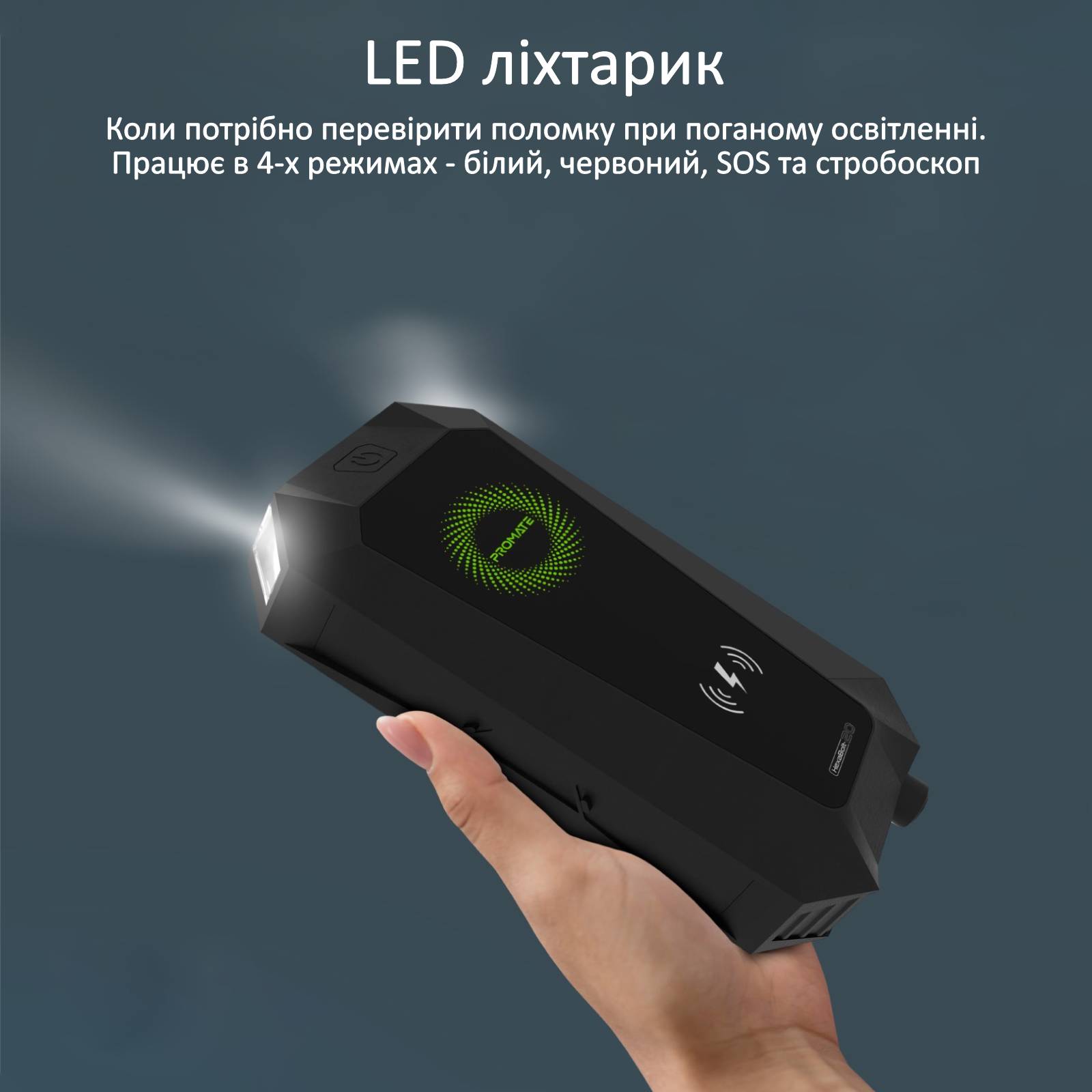 Універсальна мобільна батарея Promate HexaBolt-20 Black 19200mAh