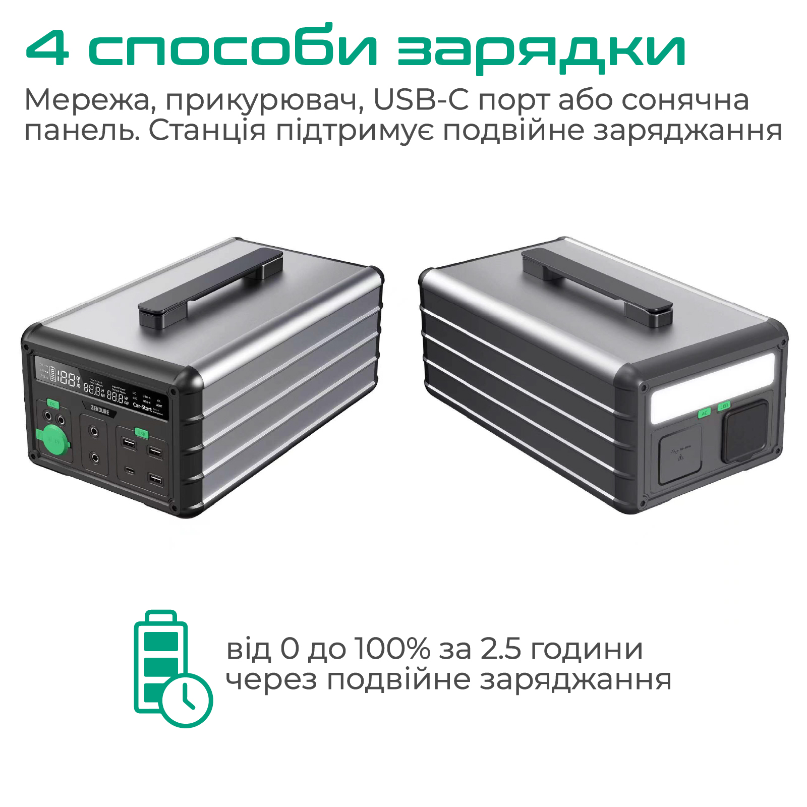 Зарядна станція Zendure 607Wh (ZDSB600M-gy-eu)