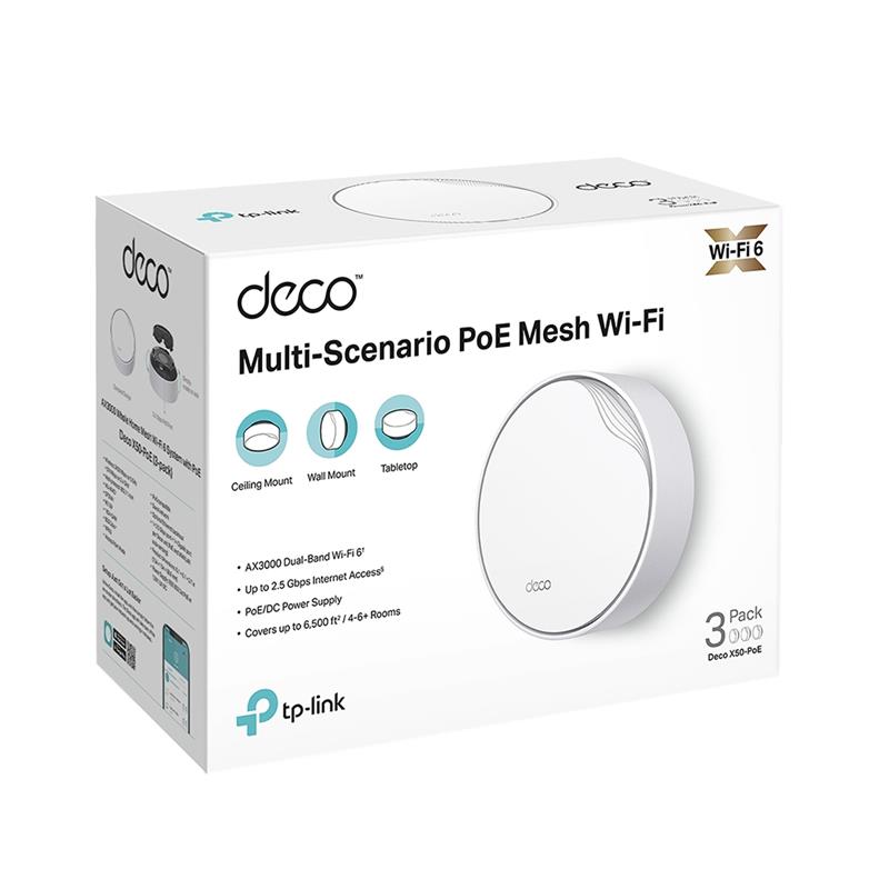 WiFi Mesh система TP-Link Deco X50-PoE(3-pack)