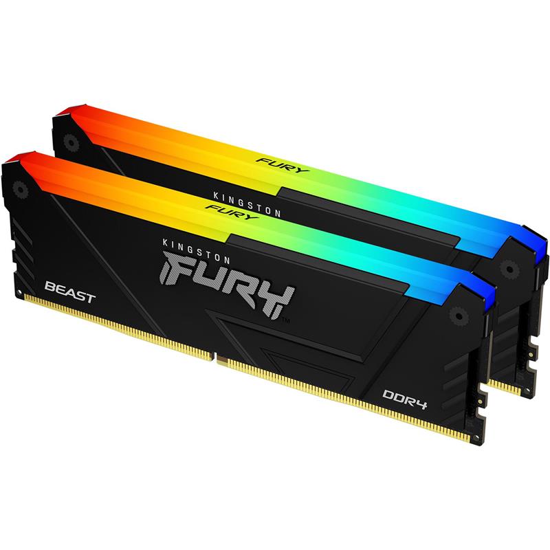 Модуль пам`яті DDR4 2x8GB/3200 Kingston Fury Beast RGB (KF432C16BB2AK2/16)