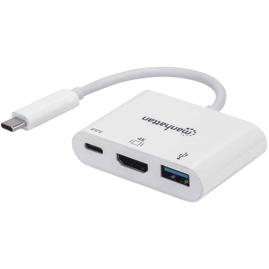 Док-станция Intracom Manhattan USB Type-C-HDMI/USB 3.0/PD 60W 4-in-1, White (152945) Док-станция Intracom Manhattan USB Type-C-HDMI/USB 3.0/PD 60W 4-in-1, White (152945)