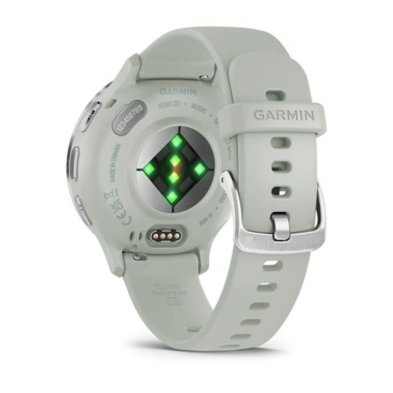 Смарт-годинник Garmin Venu 3s Silver Stainless Steel Bezel with Sage Gray Case and Silicone Band (010-02785-51)