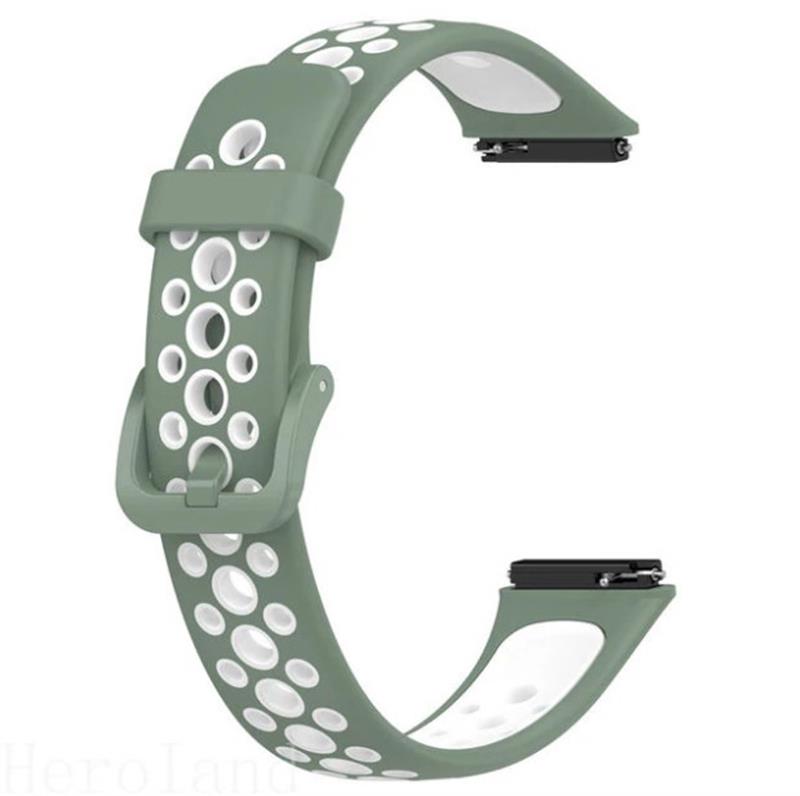 Ремінець BeCover Vents Style для Huawei Band 7/Honor Band 7 Green-White (709443)