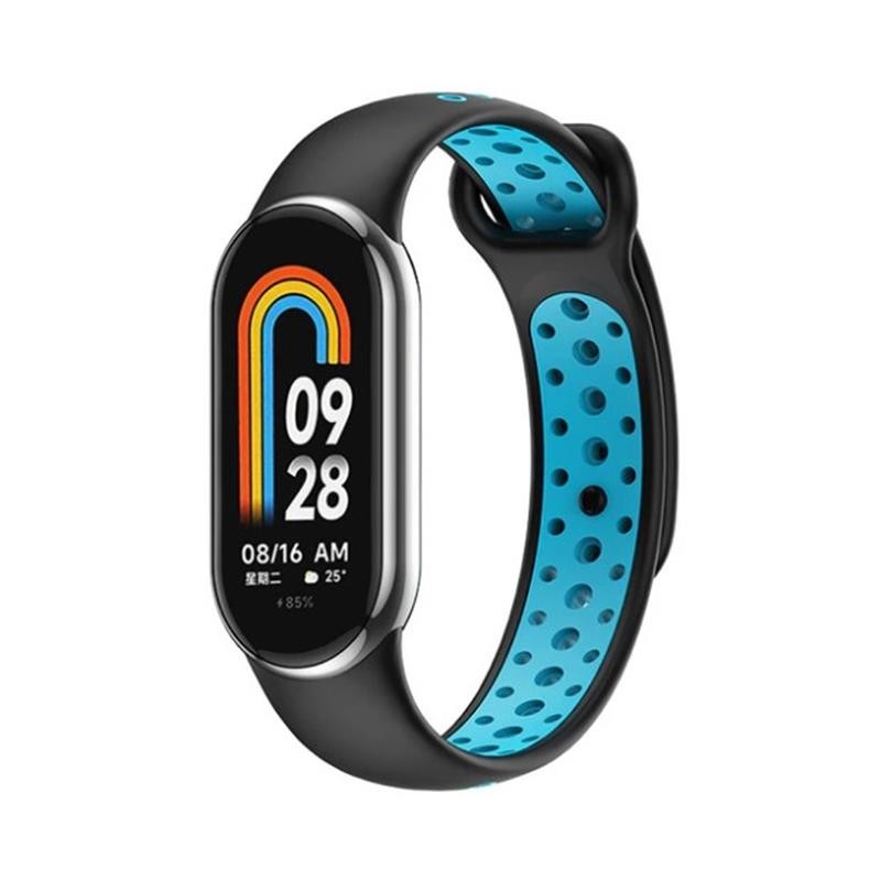 Ремінець BeCover Vents Style для Xiaomi Mi Smart Band 8 Black-Blue (709414)