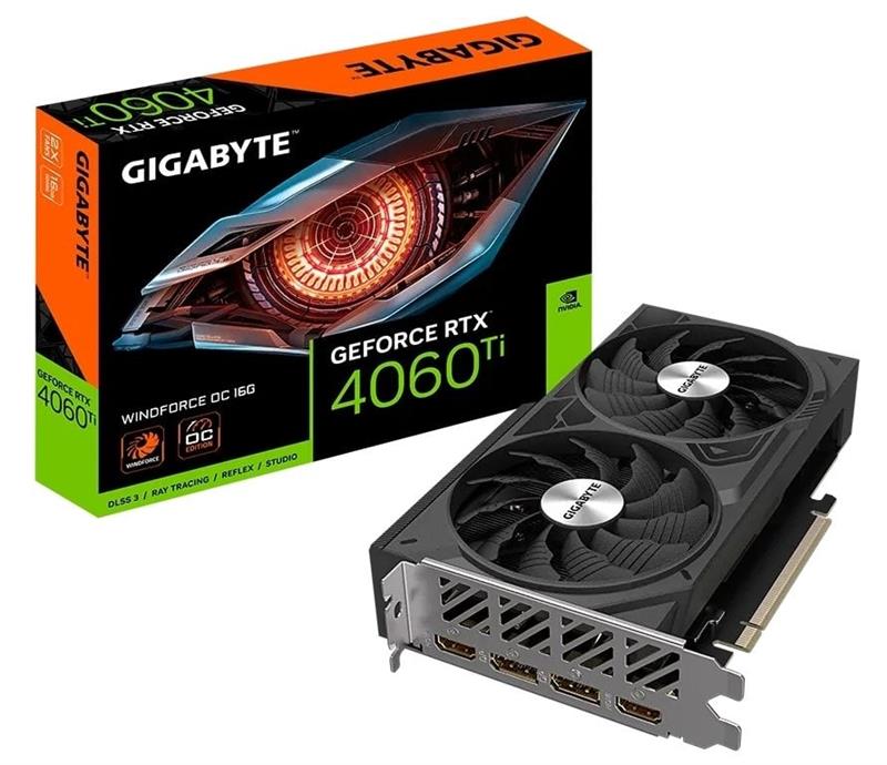 Відеокарта GF RTX 4060 Ti 16GB GDDR6 Windforce OC Gigabyte (GV-N406TWF2OC-16GD)