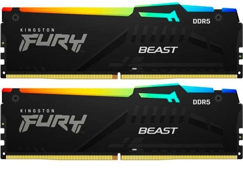 Модуль пам`яті DDR5 2x8GB/5200 Kingston Fury Beast RGB Black (KF552C36BBEAK2-16)