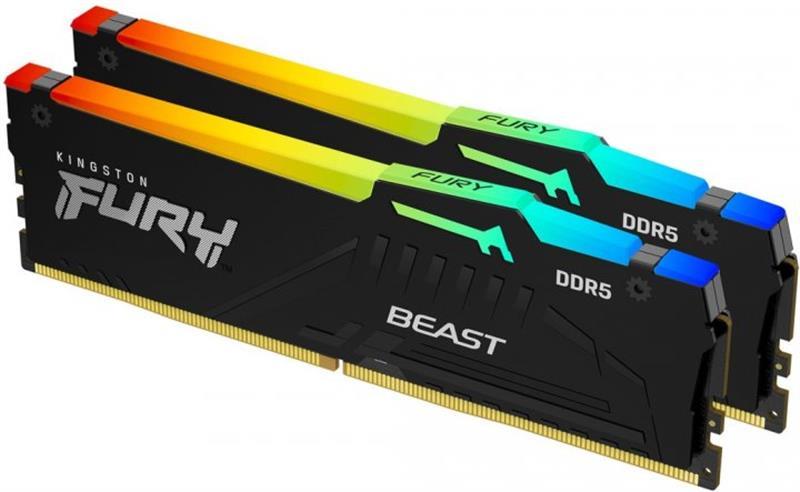 Модуль пам`яті DDR5 2x8GB/5200 Kingston Fury Beast RGB Black (KF552C36BBEAK2-16)