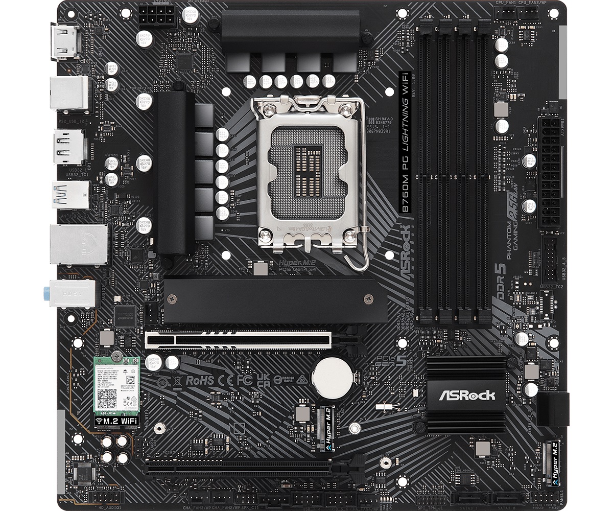 Материнська плата ASRock B760M PG Lightning WiFi Socket 1700