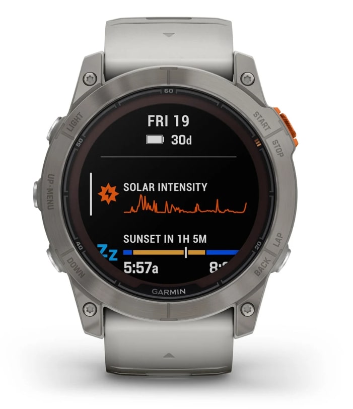 Смарт-годинник Garmin Fenix 7X Pro Sapphire Solar Titanium with Grey/Orange Band (010-02778-64)