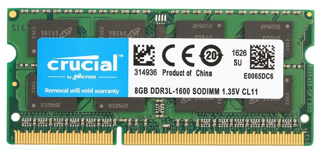 Модуль пам`ятi SO-DIMMDDR3L 8GB/1600 Crucial (CT102464BF160B.M16FP)