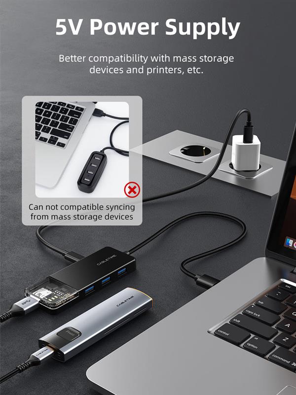 Концентратор Cabletime USB Type C - 4 Port USB 3.0, 0.15 m (CB02B)