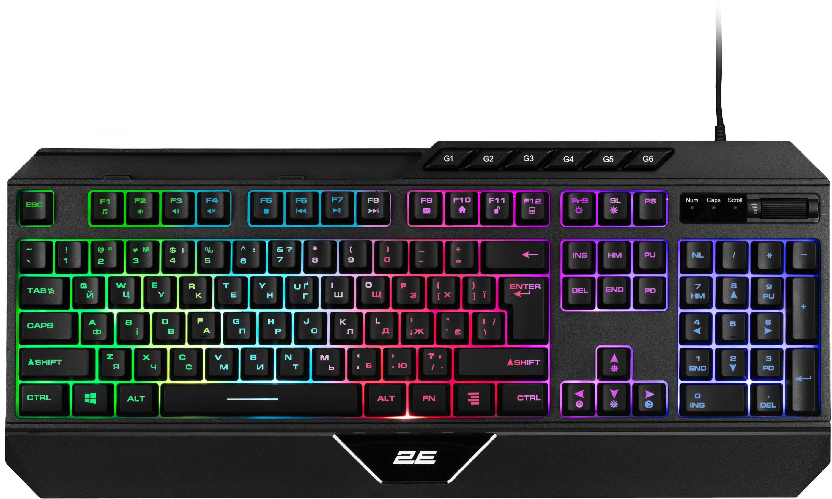 Клавіатура 2E Gaming KG315 RGB USB Black Ukr (2E-KG315UBK)