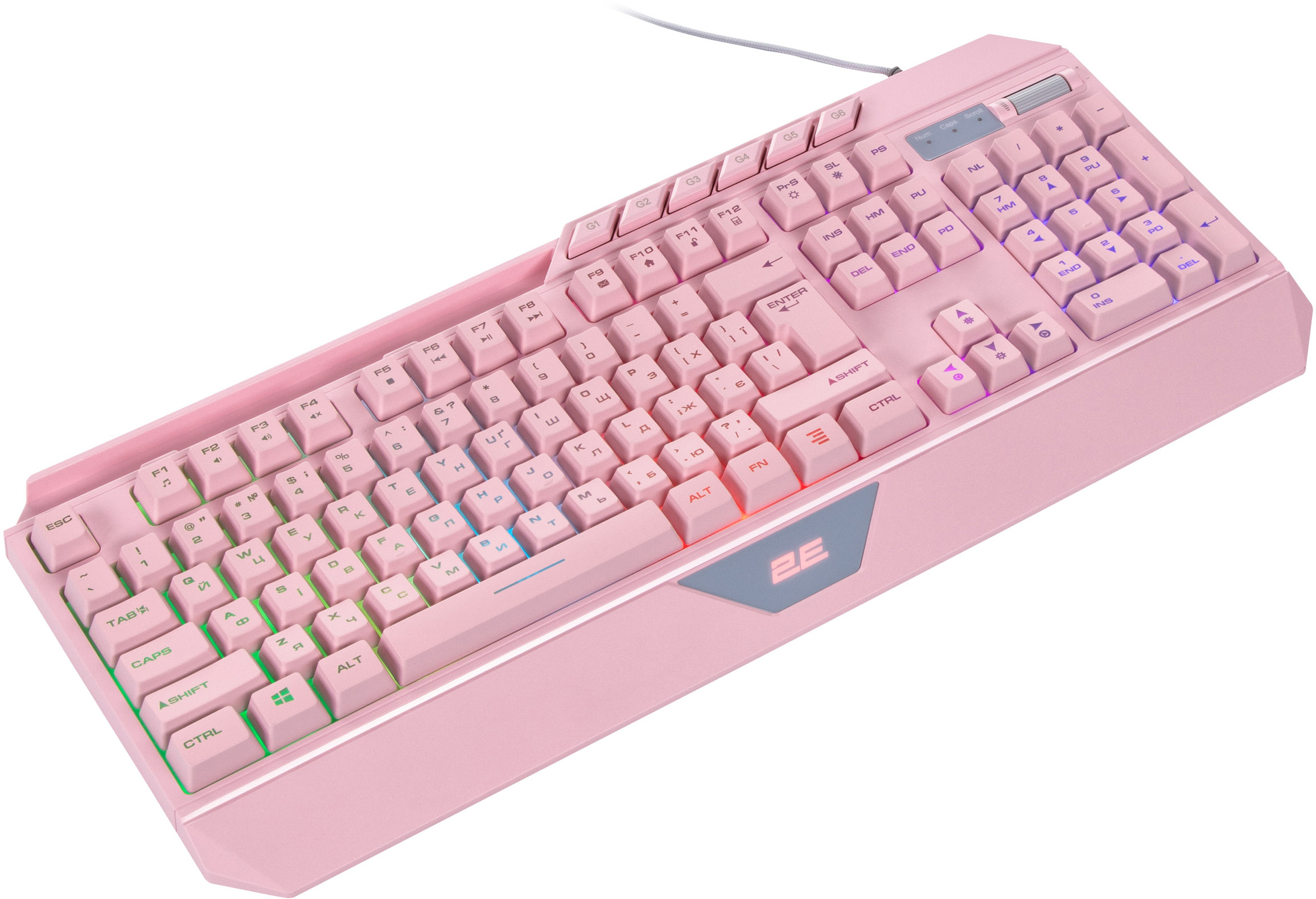 Клавіатура 2E Gaming KG315 RGB USB Pink Ukr (2E-KG315UPK)