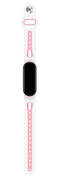 Ремінець BeCover Sport Style для Xiaomi Mi Smart Band 5/Mi Smart Band 6/Mi Smart Band 7 White-Pink (705174)