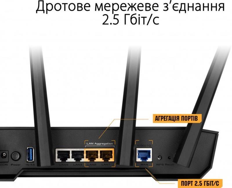 Бездротовий маршрутизатор Asus TUF Gaming AX3000 V2 (TUF-AX3000 V2) (90IG0790-MO3B00)