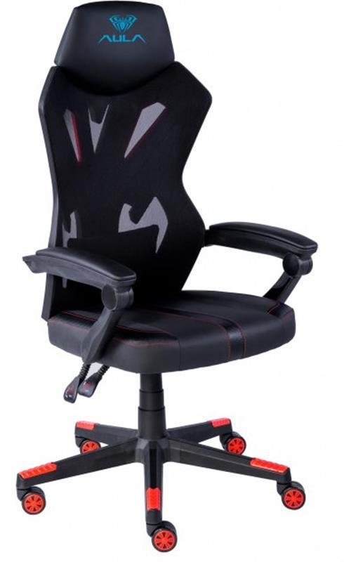 Крісло для геймерів Aula F010 Gaming Chair Black/Red (6948391286228)