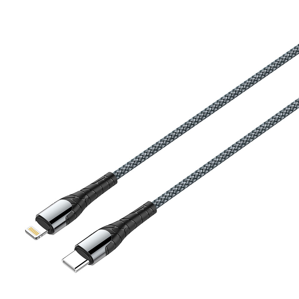 Кабель ColorWay USB-C-Lightning, PD Fast Charging, 3.0А, 1м, Grey (CW-CBPDCL033-GR)