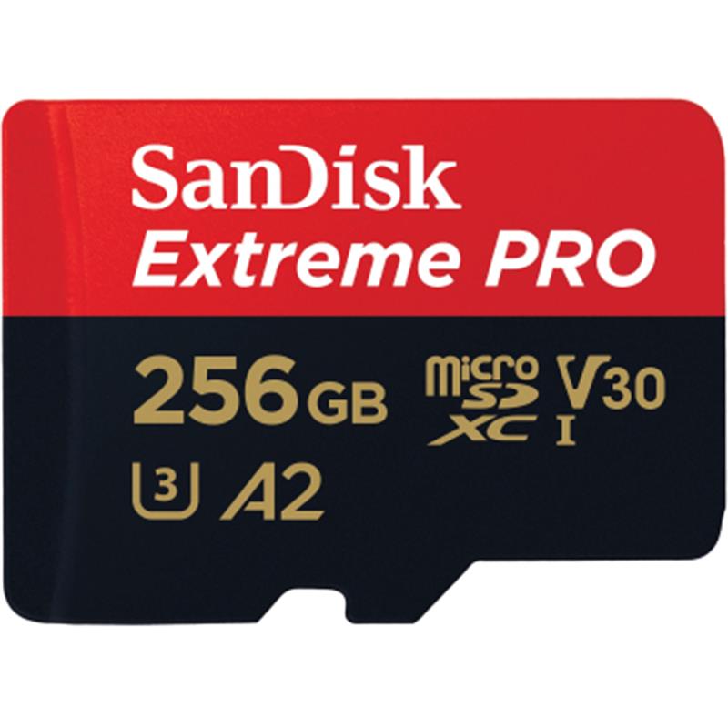 Карта пам`ятi MicroSDXC 256GB UHS-I U3 R200/W140MB/s SanDisk Extreme Pro V30 + SD-адаптер (SDSQXCD-256G-GN6MA)