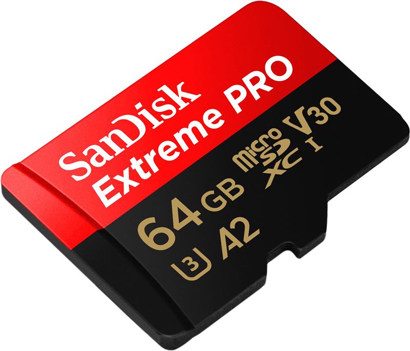 Карта пам`ятi MicroSDXC 64GB UHS-I U3 R200/W90MB/s SanDisk Extreme Pro V30 + SD-адаптер (SDSQXCU-064G-GN6MA)