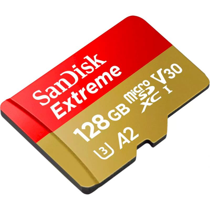 Карта пам`ятi MicroSDXC 128GB UHS-I U3 R190/W90MB/s SanDisk Extreme V30 + SD-адаптер (SDSQXAA-128G-GN6AA)