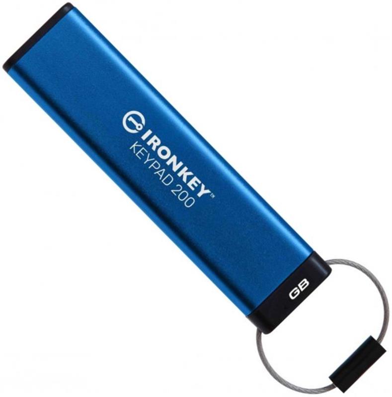 Флеш-накопичувач USB3.2 16GB Kingston IronKey Keypad 200 Type-A Blue (IKKP200/16GB)