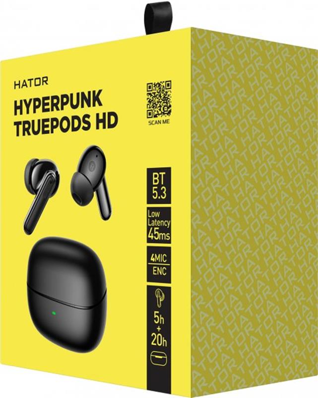 Bluetooth-гарнiтура Hator Hyреrpunk Truepods HD Black (HTA-435)