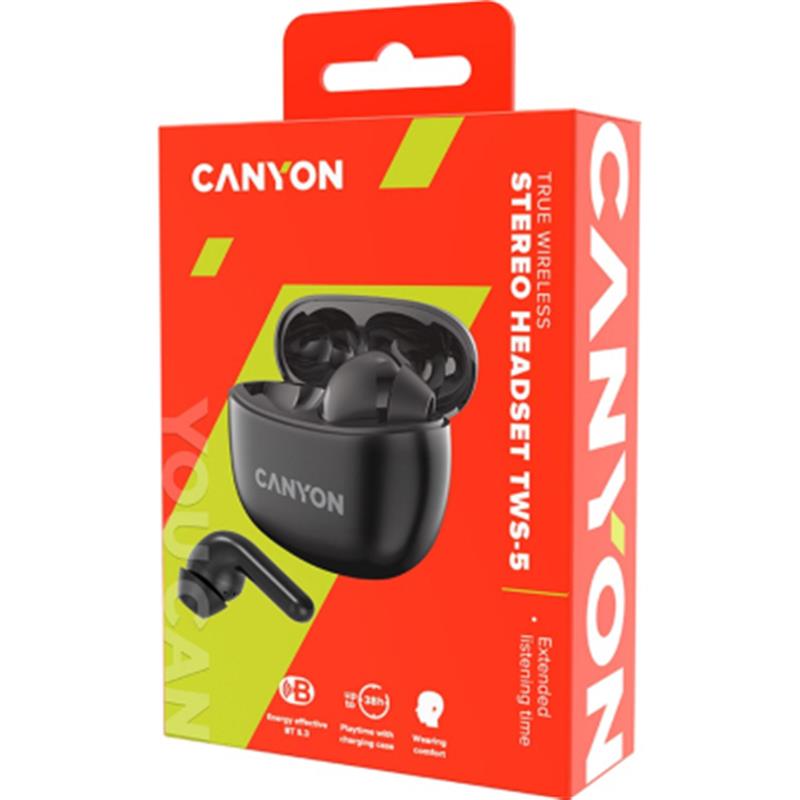 Bluetooth-гарнітура Canyon TWS-5 Black (CNS-TWS5B)