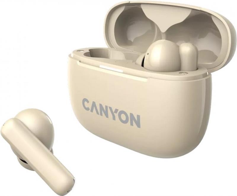 Bluetooth-гарнітура Canyon OnGo TWS-10 ANC ENC Beige (CNS-TWS10BG)