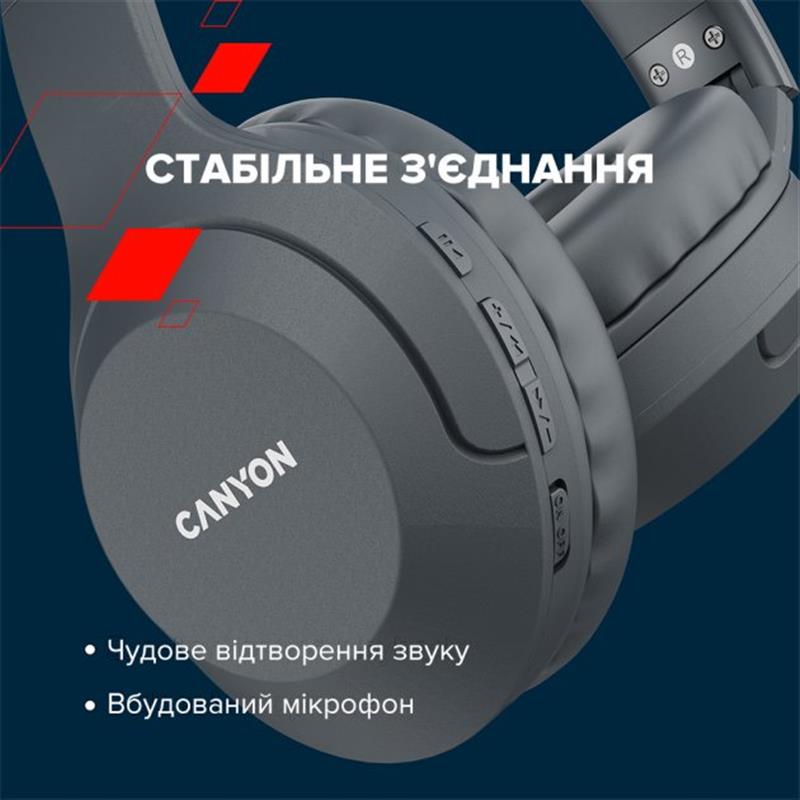 Bluetooth-гарнітура Canyon BTHS-3 Dark grey (CNS-CBTHS3DG)