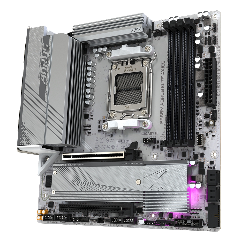 Материнська плата Gigabyte B650M Aorus Elite AX Ice Socket AM5