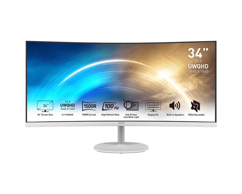 Монітор MSI 34" PRO MP341CQW VA White Curved 100Hz