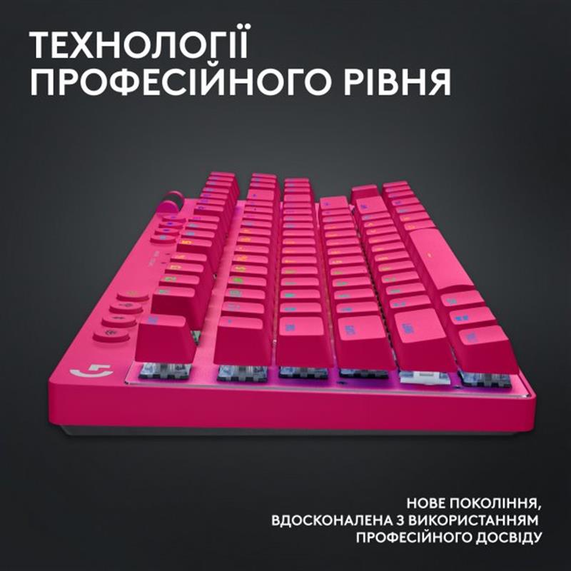 Клавiатура Logitech G PRO X TKL Lightspeed Magenta (920-012159)