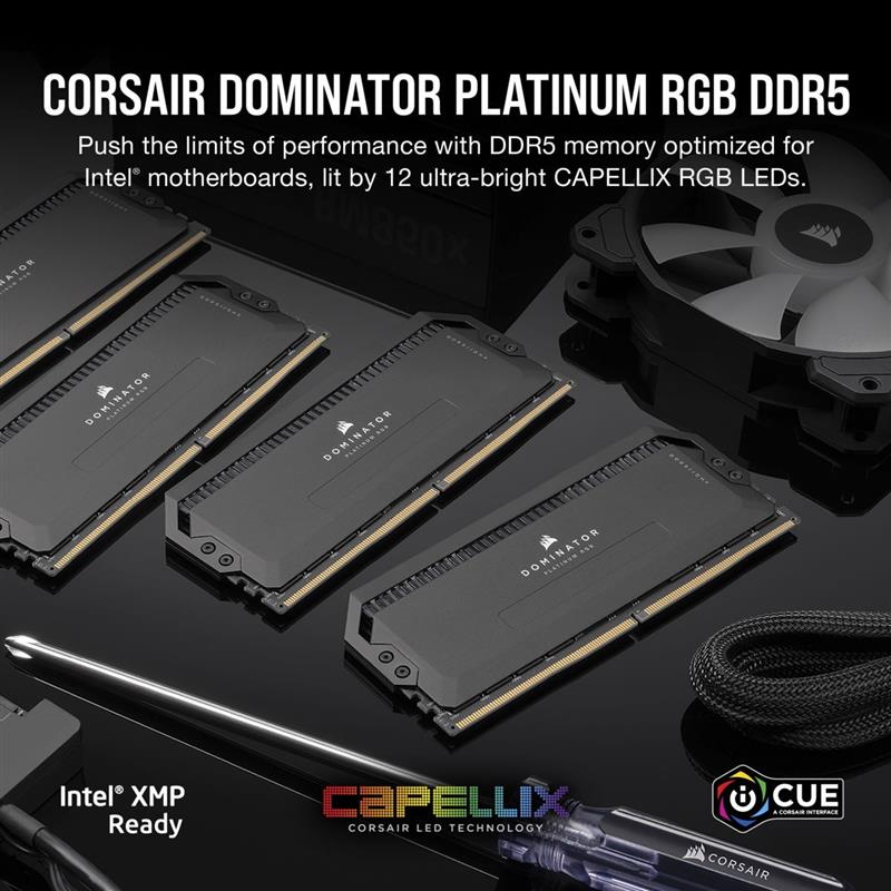 Модуль пам`ятi DDR5 2x32GB/6000 Corsair Dominator Platinum RGB Black (CMT64GX5M2B6000C30)