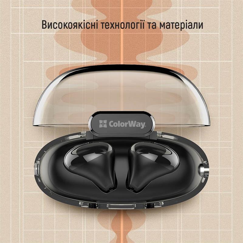 Bluetooth-гарнітура СolorWay Slim TWS-2 Earbuds Black (CW-TWS2BK)