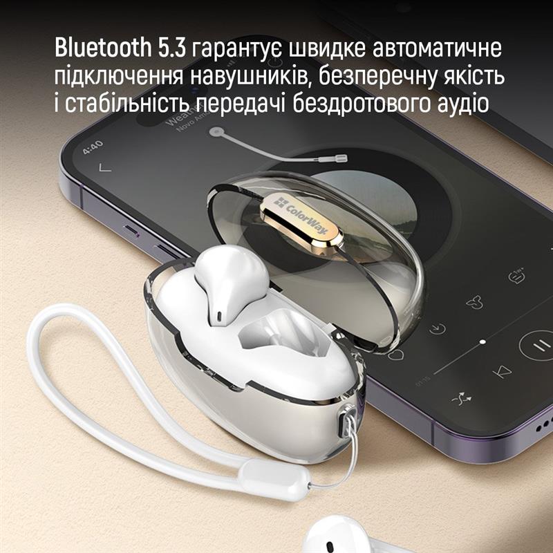 Bluetooth-гарнітура СolorWay Slim TWS-2 Earbuds White (CW-TWS2WT)