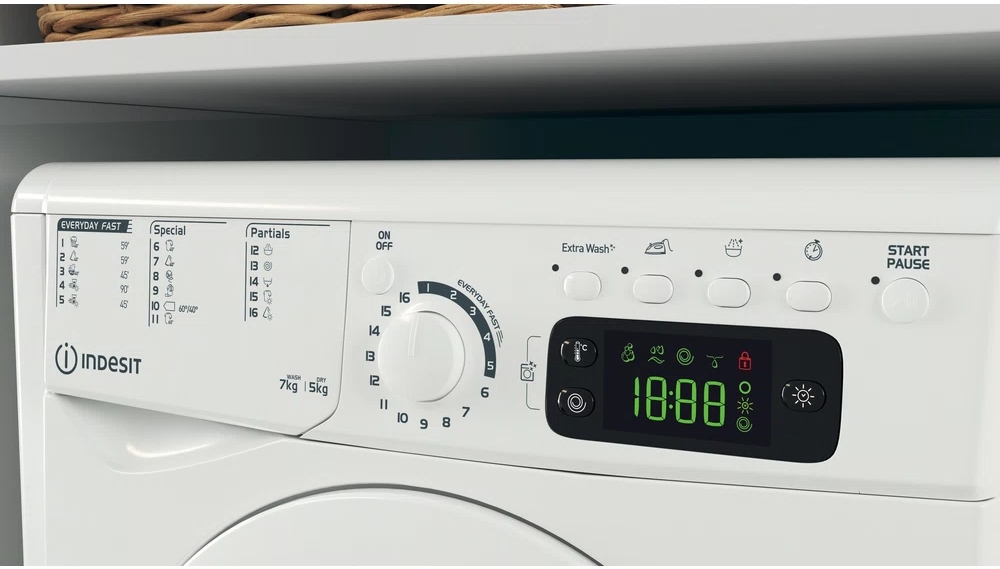 Пральна машина з сушкою Indesit EWDE 71280 W EU