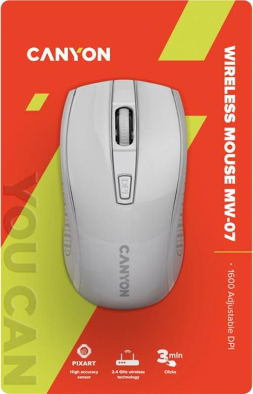 Миша бездротова Canyon MW-7 Wireless White (CNE-CMSW07W)