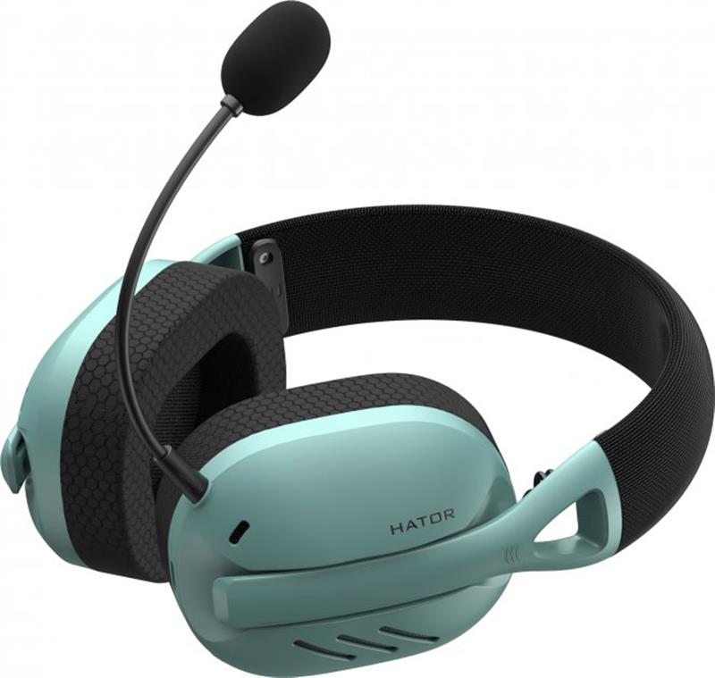 Bluetooth-гарнiтура Hator Hyperpunk 2 Wireless Tri-mode Black/Mint (HTA-858)