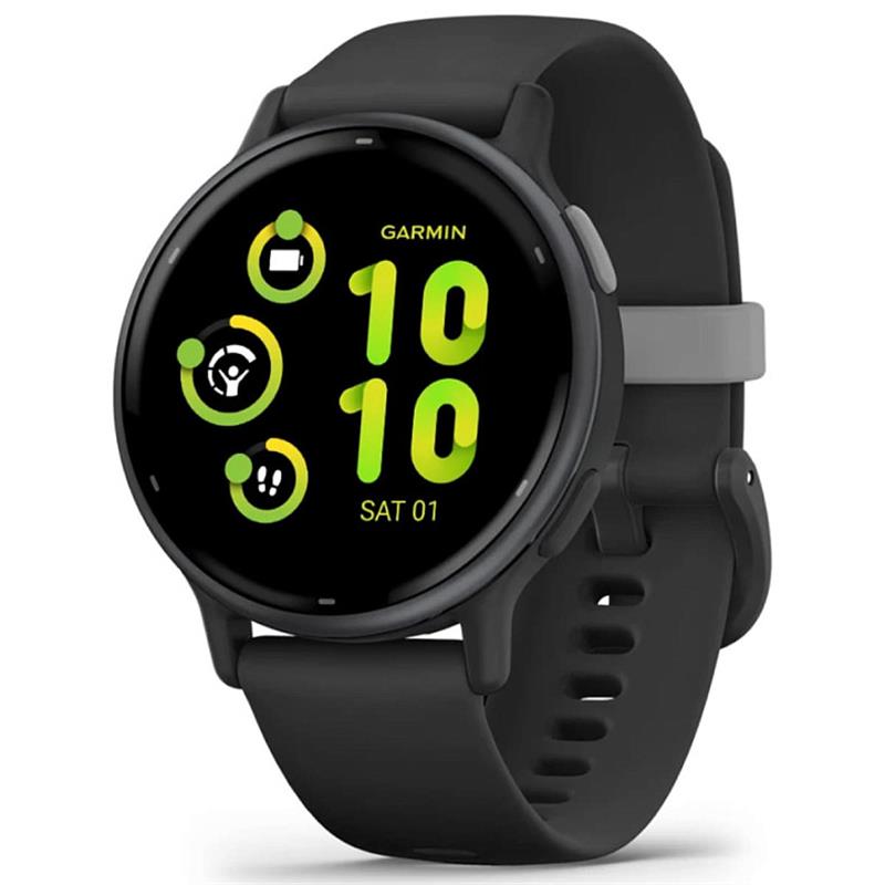 Смарт-годинник Garmin Vivoactive 5 Slate Aluminum Bezel with Black Case and Silicone Band (010-02862-50)