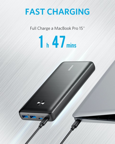 Универсальная мобильная батарея Anker PowerCore III Elite 25600 mAh 87W Black (A1291H11) Универсальная мобильная батарея Anker PowerCore III Elite 25600 mAh 87W Black (A1291H11)