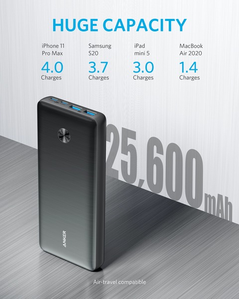 Универсальная мобильная батарея Anker PowerCore III Elite 25600 mAh 87W Black (A1291H11) Универсальная мобильная батарея Anker PowerCore III Elite 25600 mAh 87W Black (A1291H11)