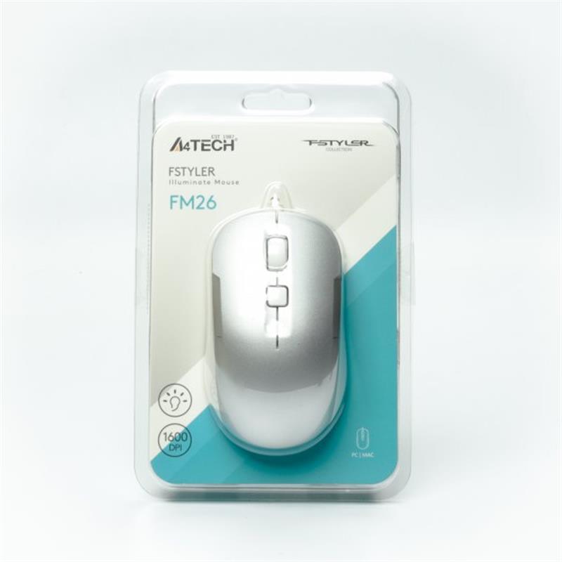 Миша A4Tech Fstyler FM26 Icy White