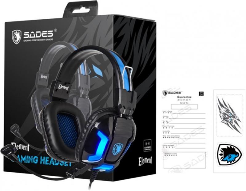 Гарнітура Sades SA-702 Element Black/Blue (sa702bl)